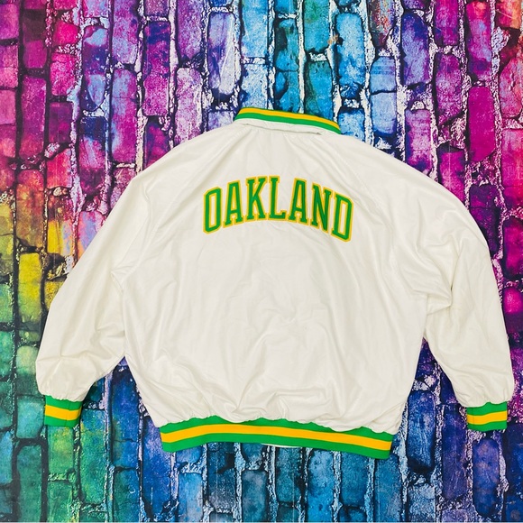Vintage Oakland Athletics Nike Snap Stitched Logo Jacket Sz XXL Y2k A’s MLB - Picture 2 of 9